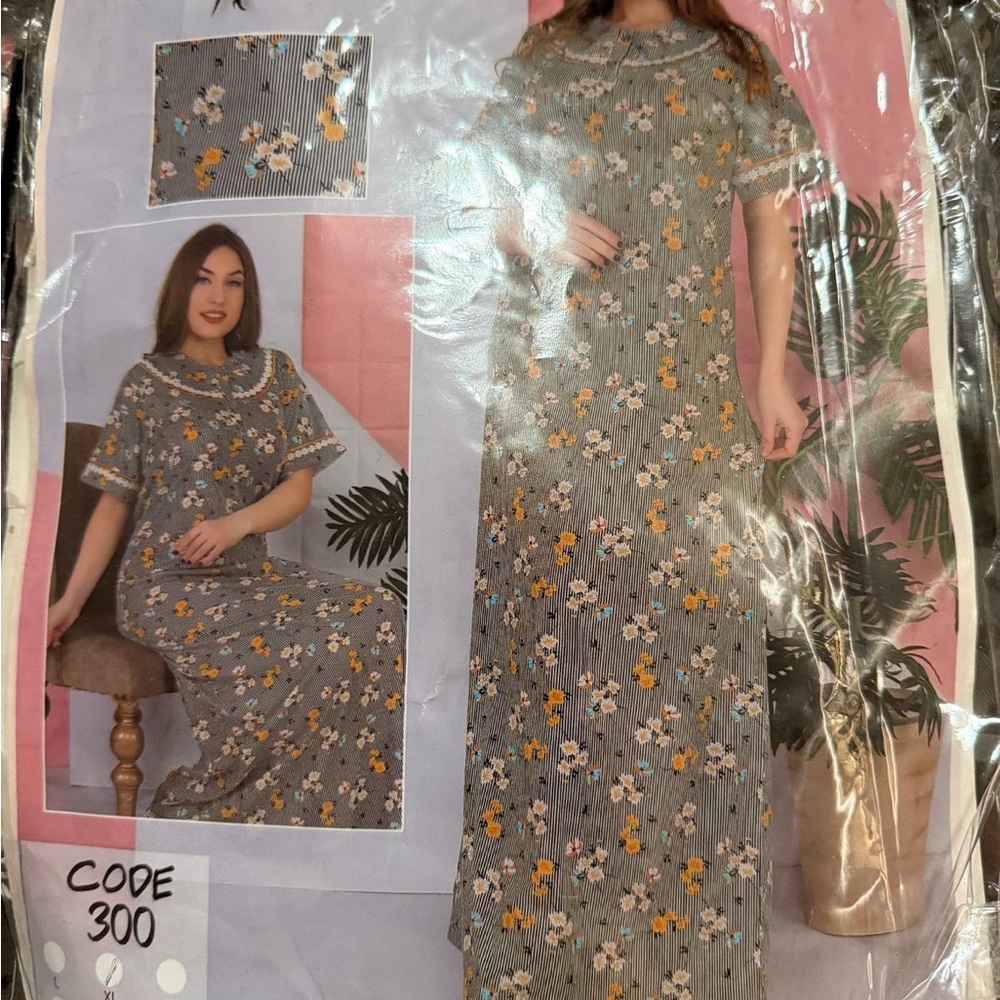 Floral Gray Maxi Dress